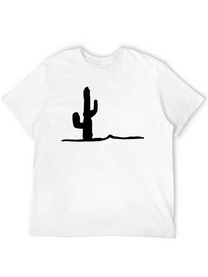 Cactus Silhouette Graphic T-Shirt - Modern Desert Style