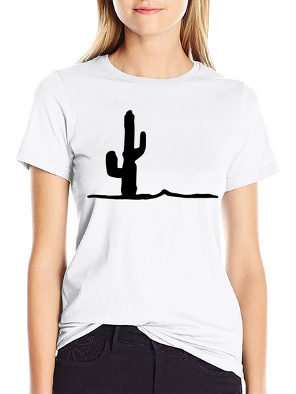 Cactus Silhouette Graphic T-Shirt - Modern Desert Style