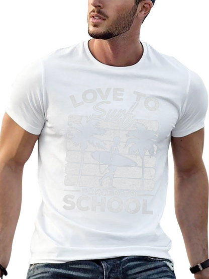 Love to Surf Forced to School Black T-Shirt