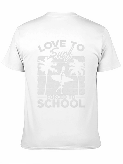 Love to Surf Forced to School Black T-Shirt
