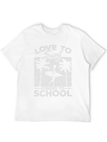 Love to Surf Forced to School Black T-Shirt