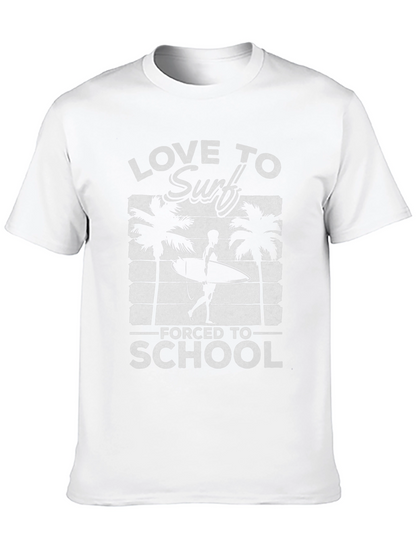 Love to Surf Forced to School Black T-Shirt