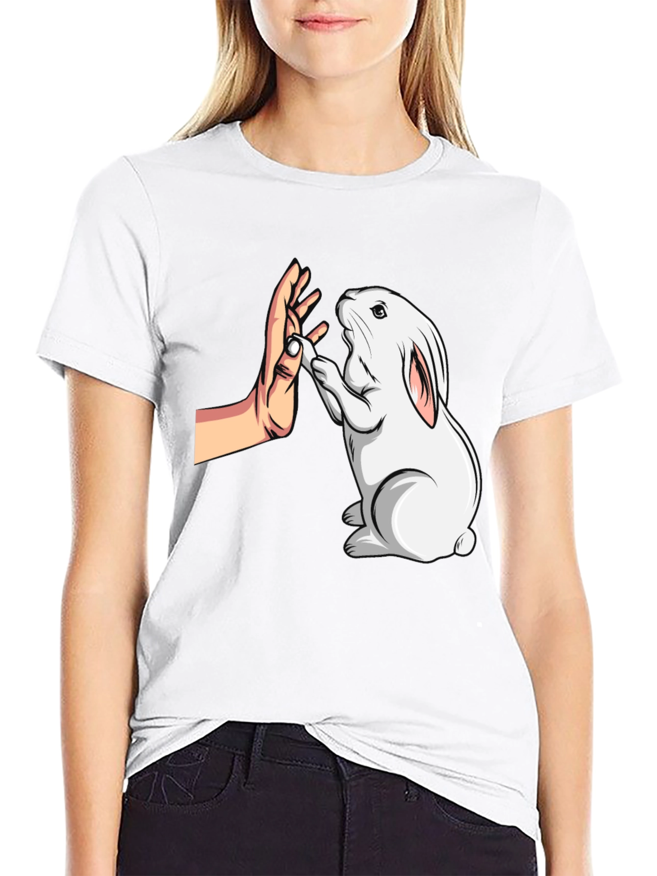 Rabbit High Five Graphic T-Shirt