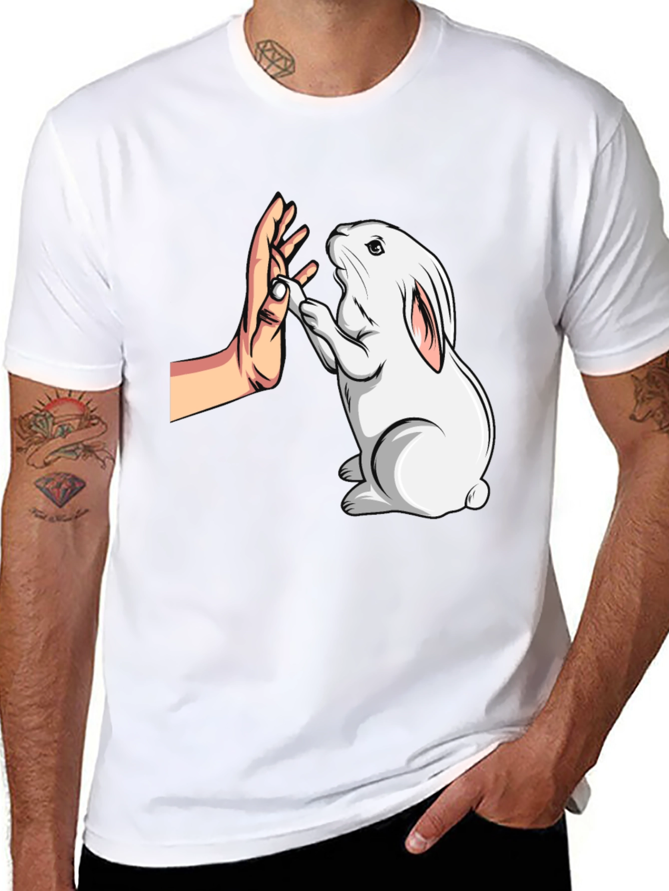 Rabbit High Five Graphic T-Shirt
