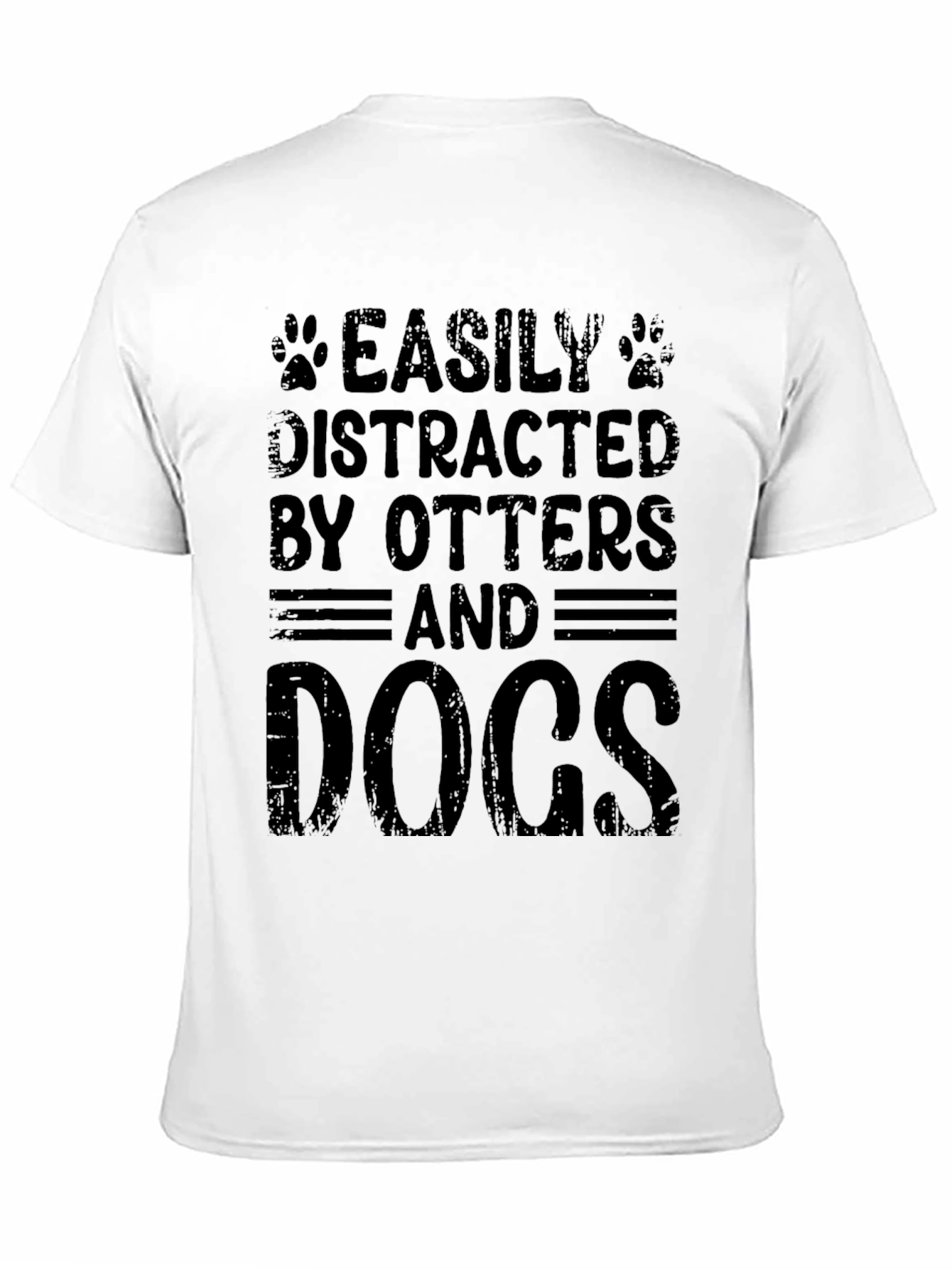 Easily Distracted By Otters and Dogs Black T-Shirt