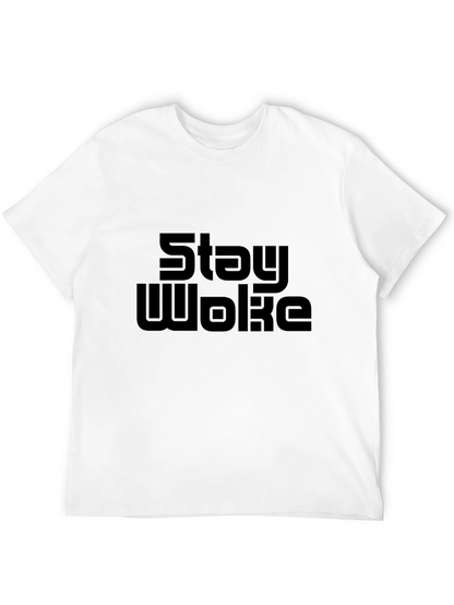 Stay Woke Graphic Tee - Black Cotton T-Shirt