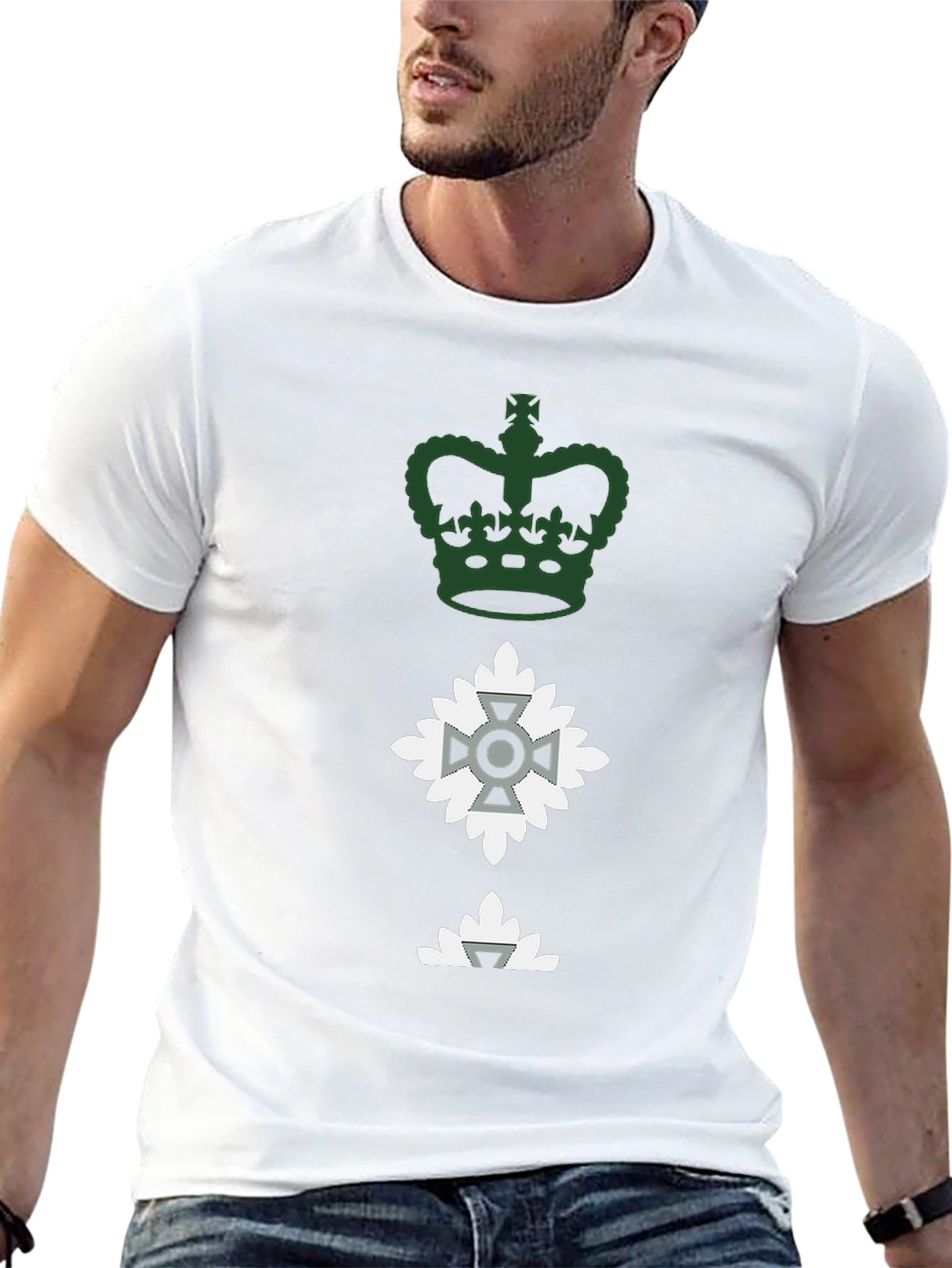 Crown & Crest Graphic Tee - Black Cotton Blend