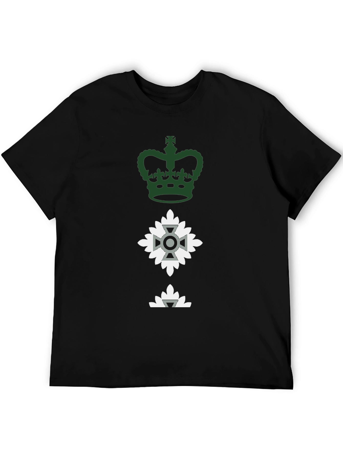 Crown & Crest Graphic Tee - Black Cotton Blend