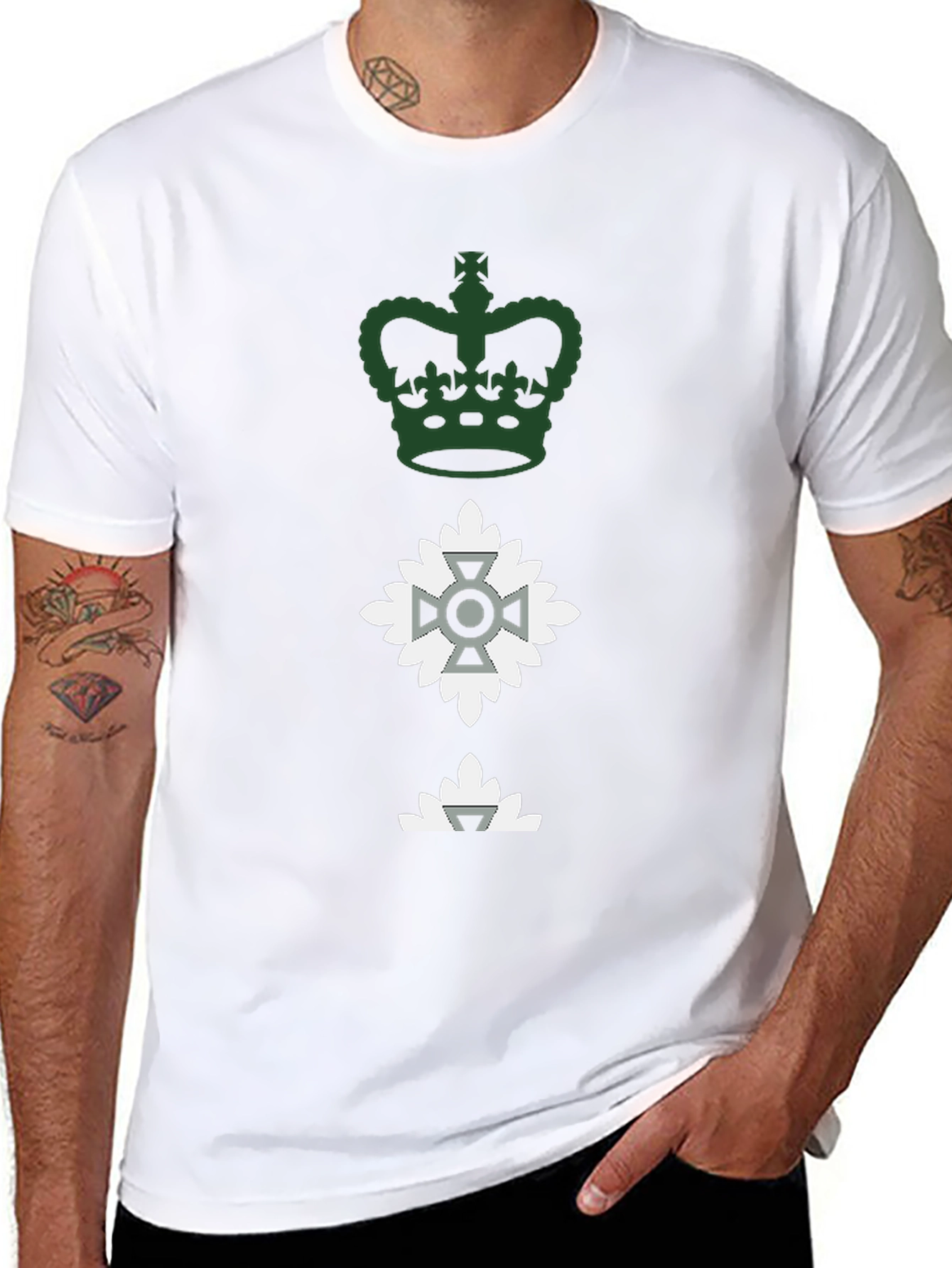 Crown & Crest Graphic Tee - Black Cotton Blend