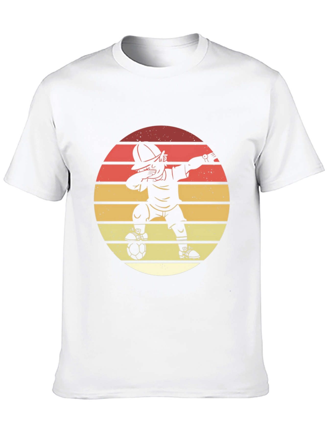 Soccer Dab T-Shirt - Retro Sunset Style