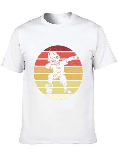 Soccer Dab T-Shirt - Retro Sunset Style