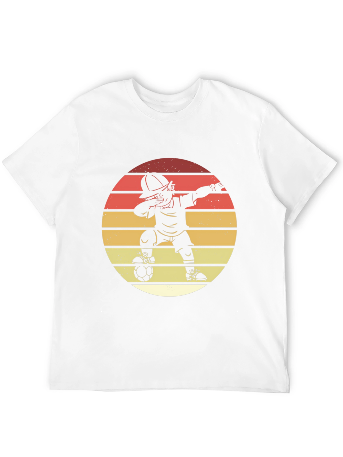 Soccer Dab T-Shirt - Retro Sunset Style