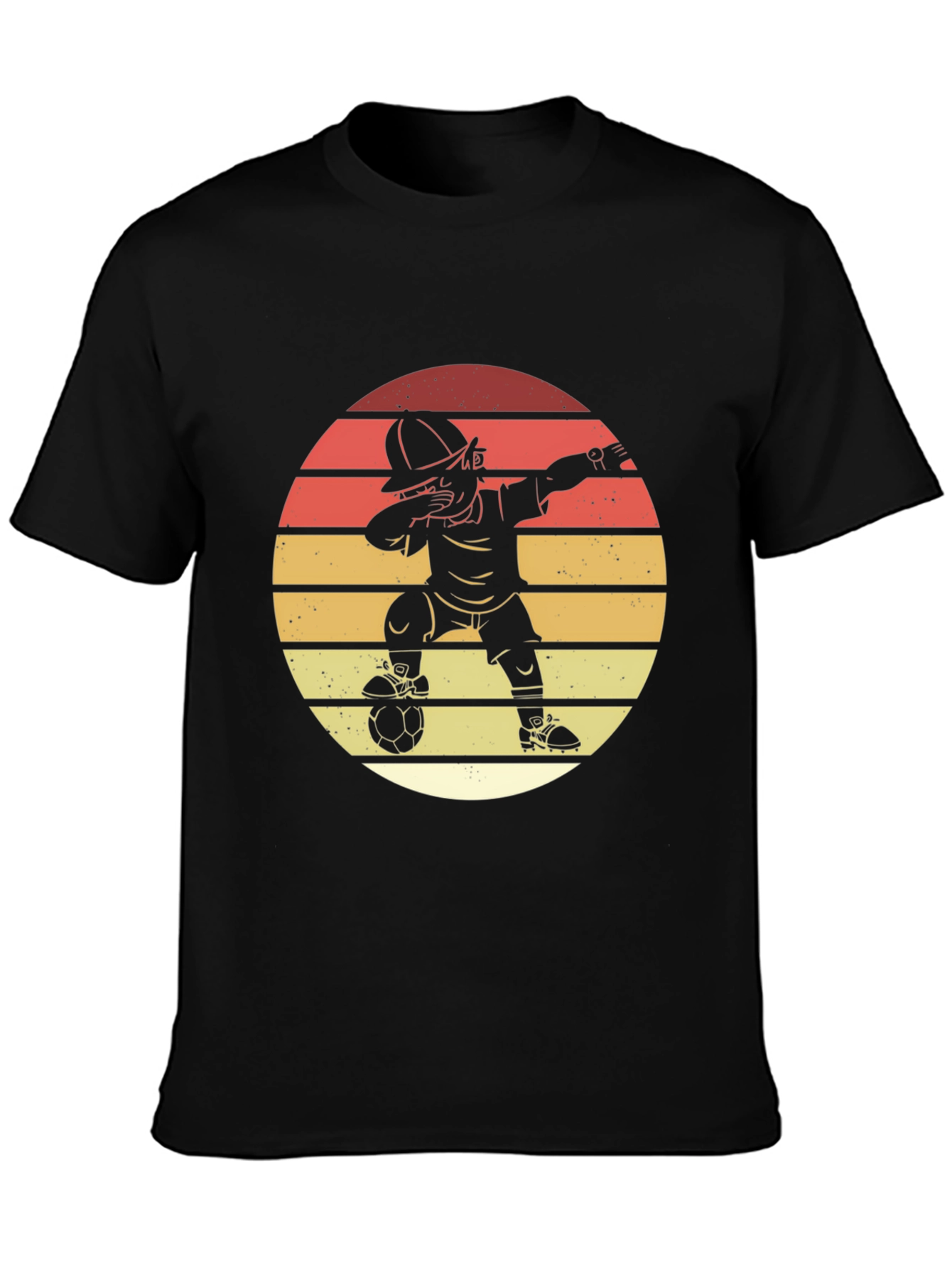 Soccer Dab T-Shirt - Retro Sunset Style