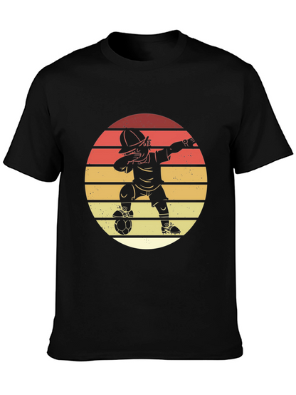 Soccer Dab T-Shirt - Retro Sunset Style