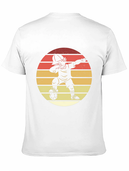 Soccer Dab T-Shirt - Retro Sunset Style