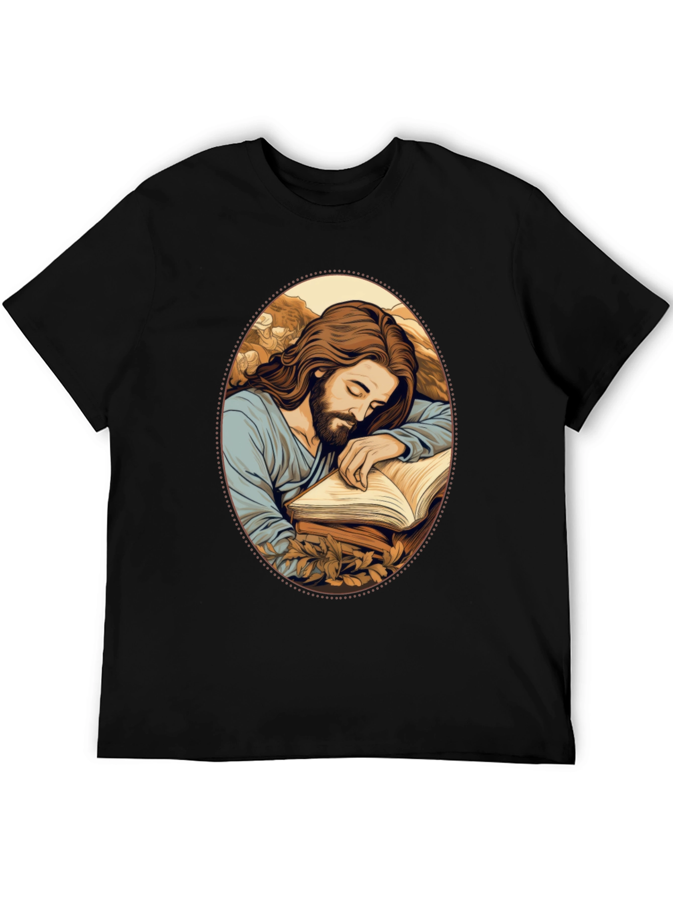Jesus Sleeping Black T-Shirt