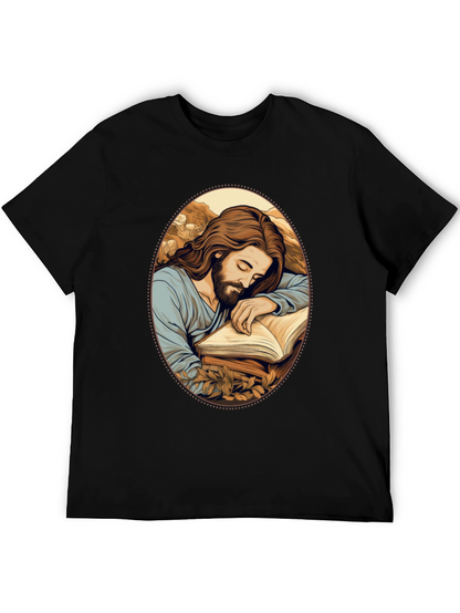 Jesus Sleeping Black T-Shirt