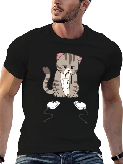 Sad Cat Computer Mouse T-Shirt