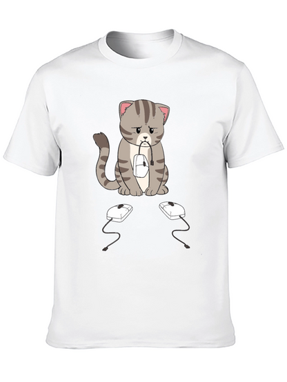 Sad Cat Computer Mouse T-Shirt