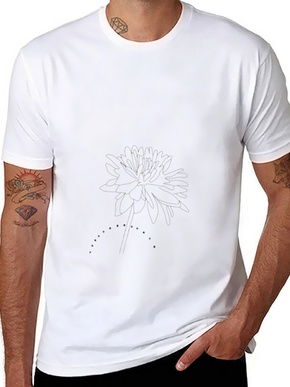 Classic Black Tee with Subtle Floral Graphic