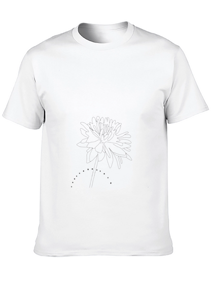 Classic Black Tee with Subtle Floral Graphic