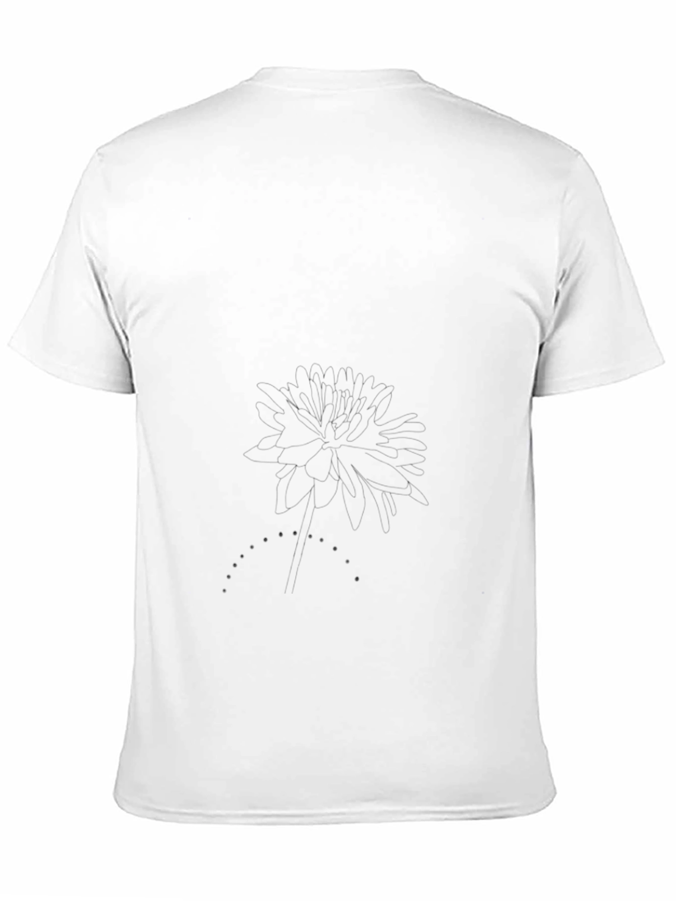 Classic Black Tee with Subtle Floral Graphic