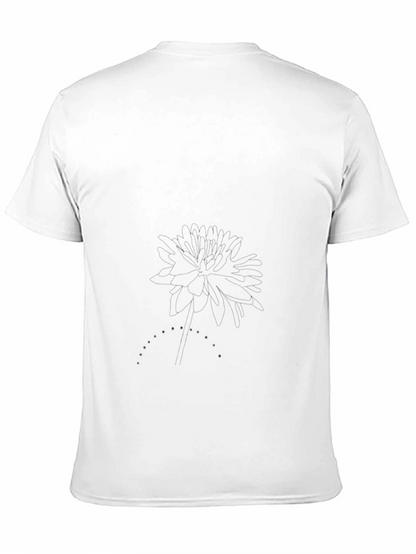 Classic Black Tee with Subtle Floral Graphic