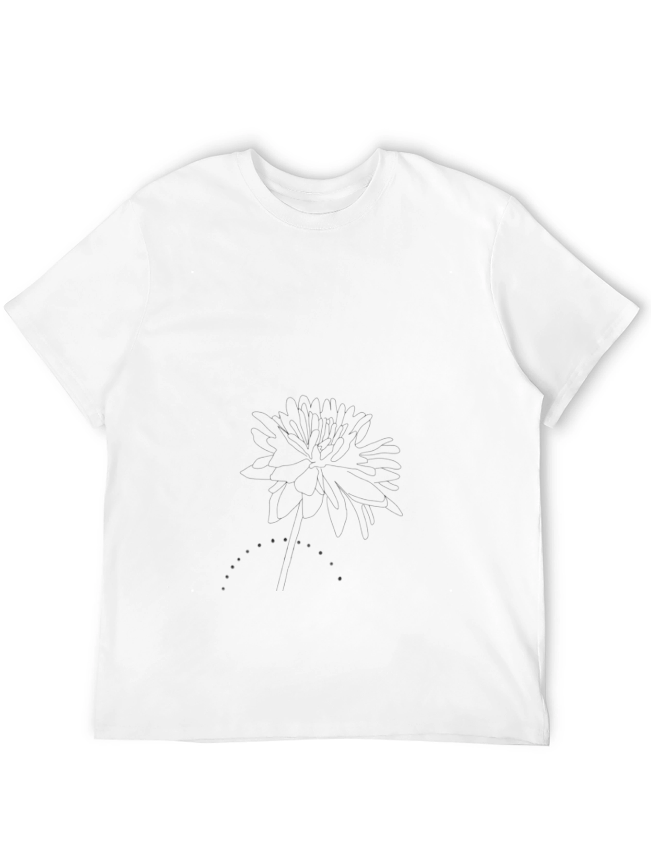 Classic Black Tee with Subtle Floral Graphic