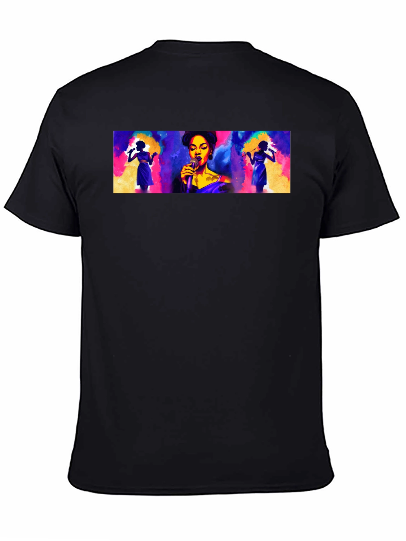 Vibrant Singer Graphic Black T-Shirt