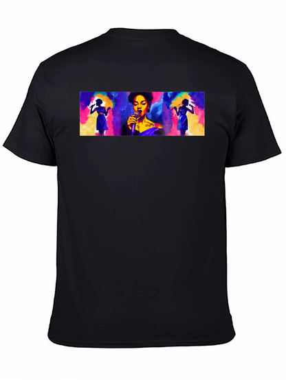 Vibrant Singer Graphic Black T-Shirt