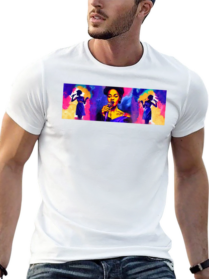 Vibrant Singer Graphic Black T-Shirt