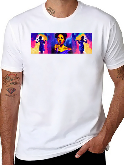 Vibrant Singer Graphic Black T-Shirt