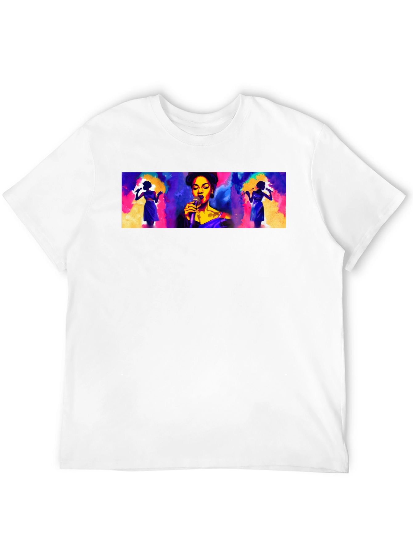 Vibrant Singer Graphic Black T-Shirt