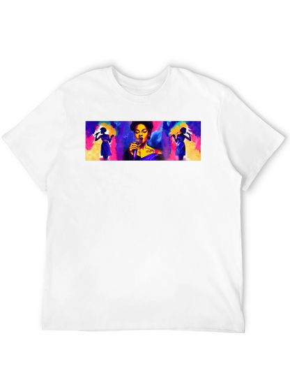 Vibrant Singer Graphic Black T-Shirt