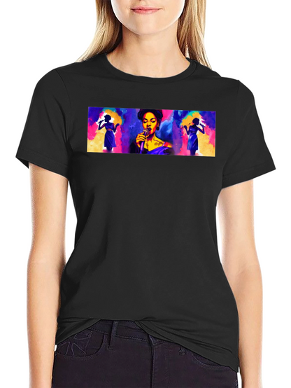 Vibrant Singer Graphic Black T-Shirt