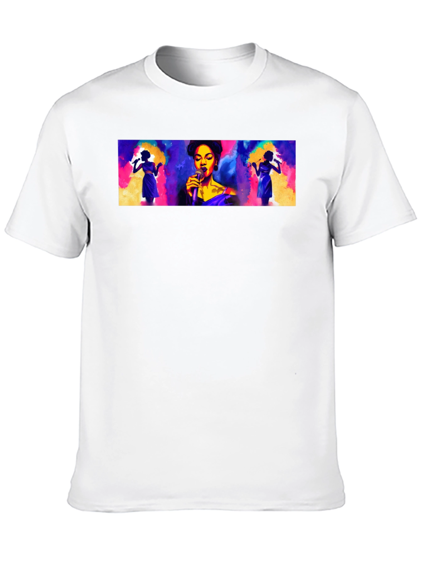 Vibrant Singer Graphic Black T-Shirt