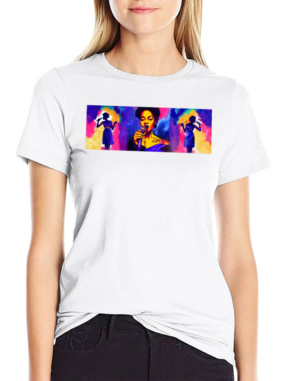 Vibrant Singer Graphic Black T-Shirt
