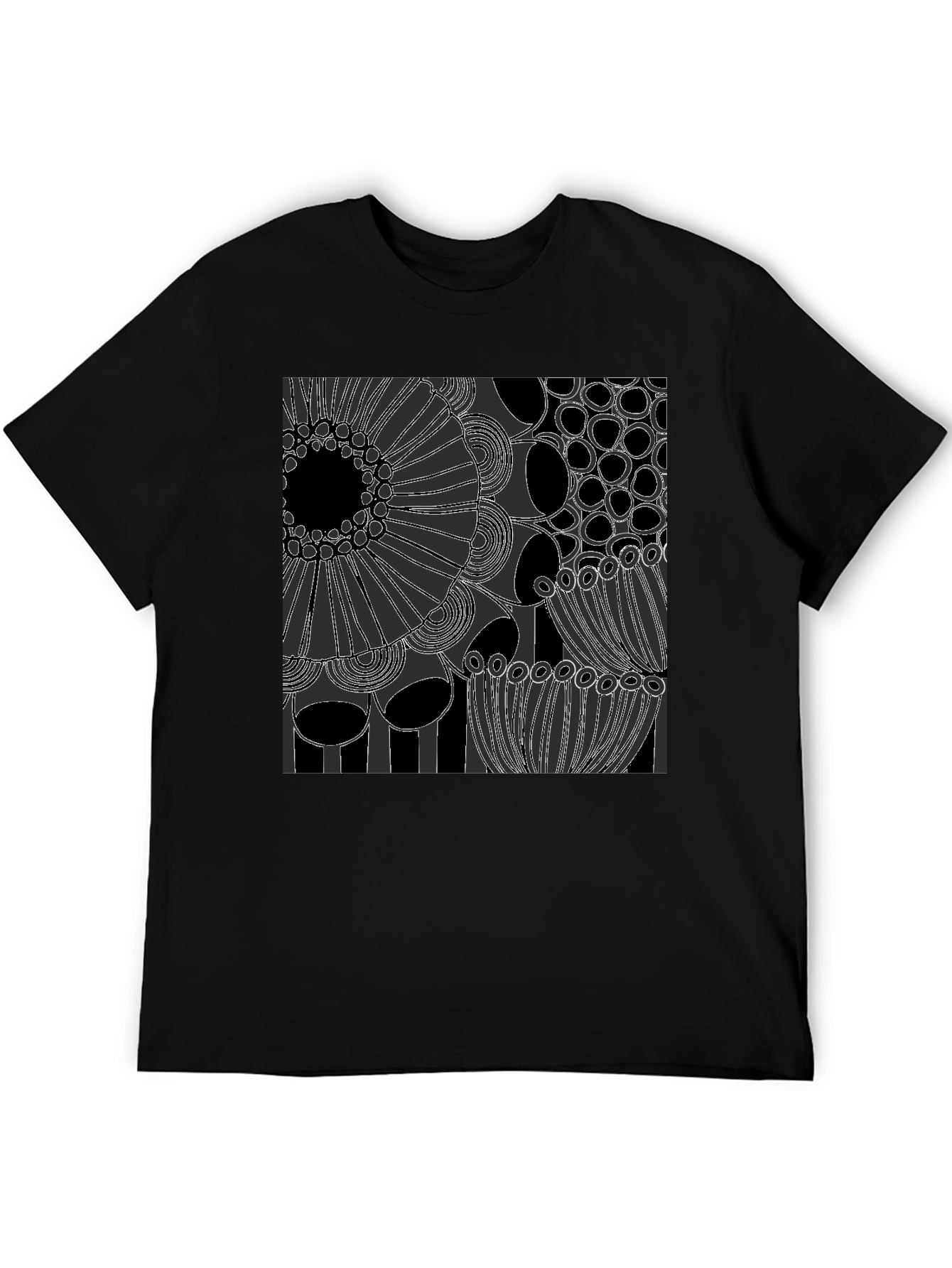 Abstract Art Graphic Tee - Modern Black T-Shirt