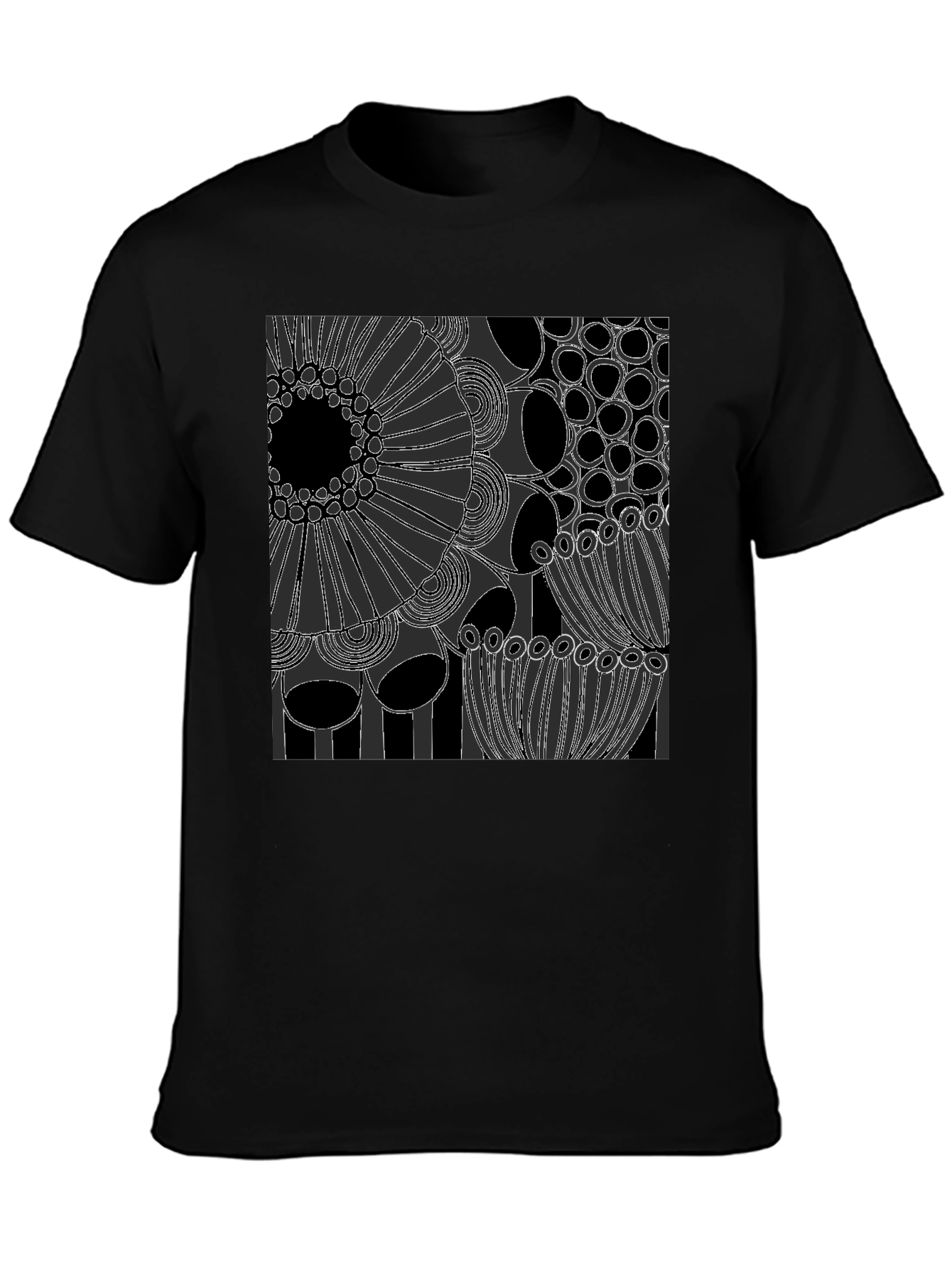 Abstract Art Graphic Tee - Modern Black T-Shirt