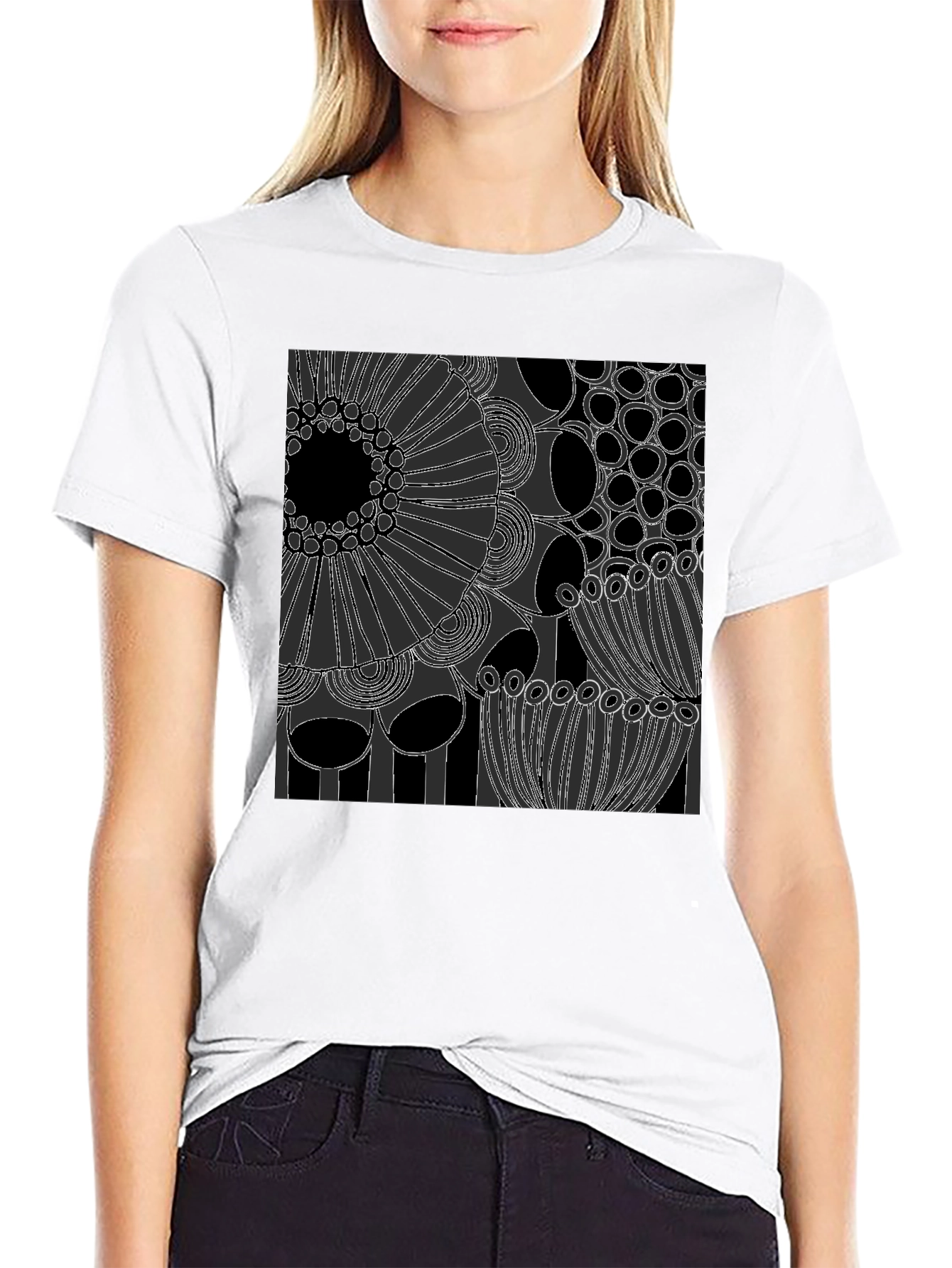 Abstract Art Graphic Tee - Modern Black T-Shirt