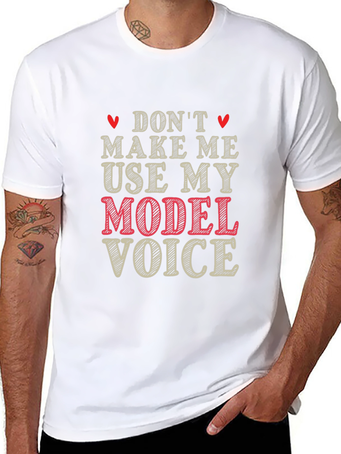 Model Voice Graphic T-Shirt - Funny Unisex Tee