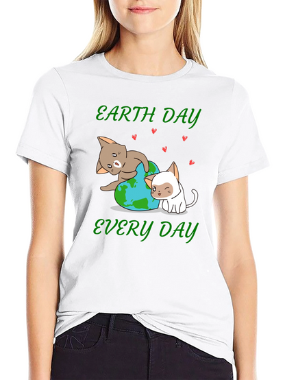 Earth Day Every Day Cute Cats T-Shirt