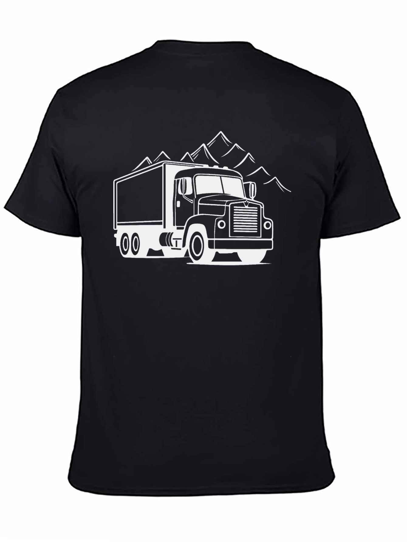 Truck and Mountain Graphic Tee - Black