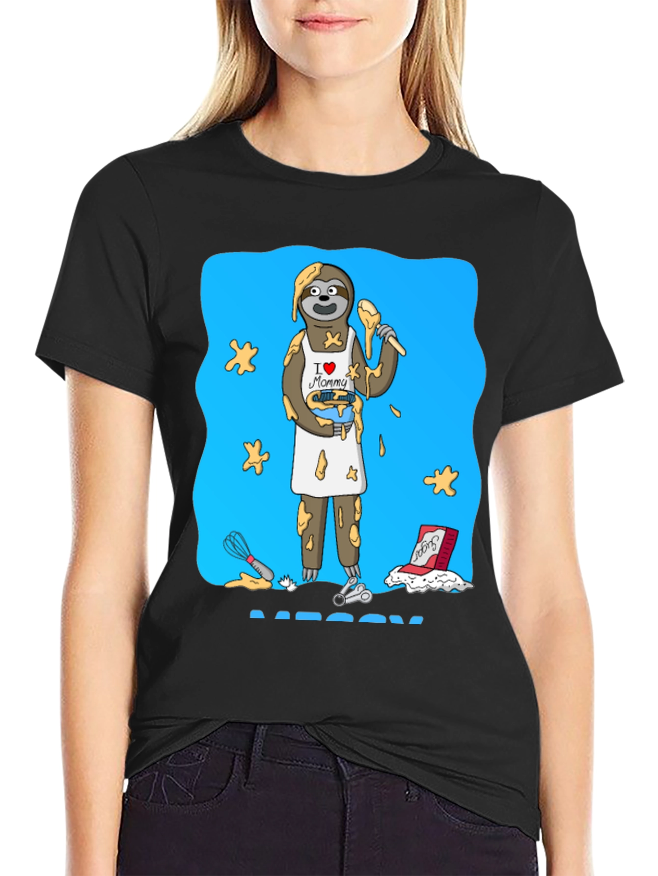I Love Mommy Sloth Baker T-Shirt