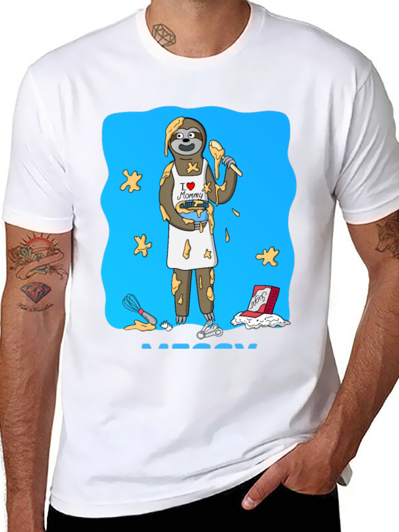 I Love Mommy Sloth Baker T-Shirt