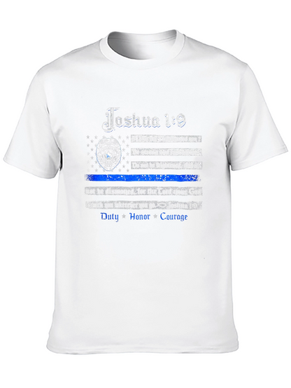 Joshua 1:9 Thin Blue Line Police T-Shirt
