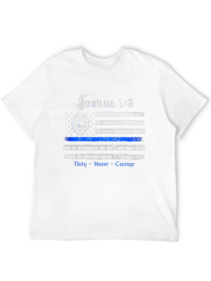 Joshua 1:9 Thin Blue Line Police T-Shirt