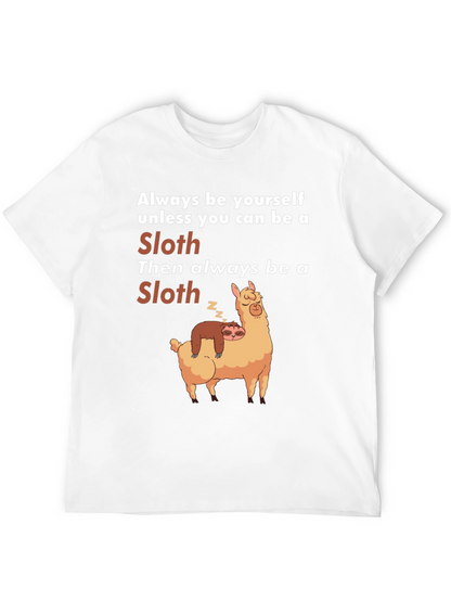 Funny Sloth Llama T-Shirt Always Be Yourself Graphic Tee