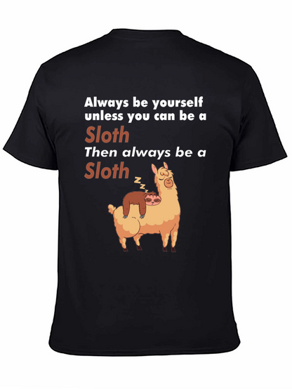 Funny Sloth Llama T-Shirt Always Be Yourself Graphic Tee