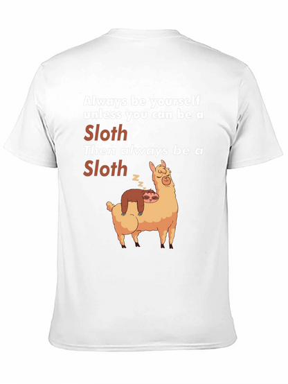 Funny Sloth Llama T-Shirt Always Be Yourself Graphic Tee